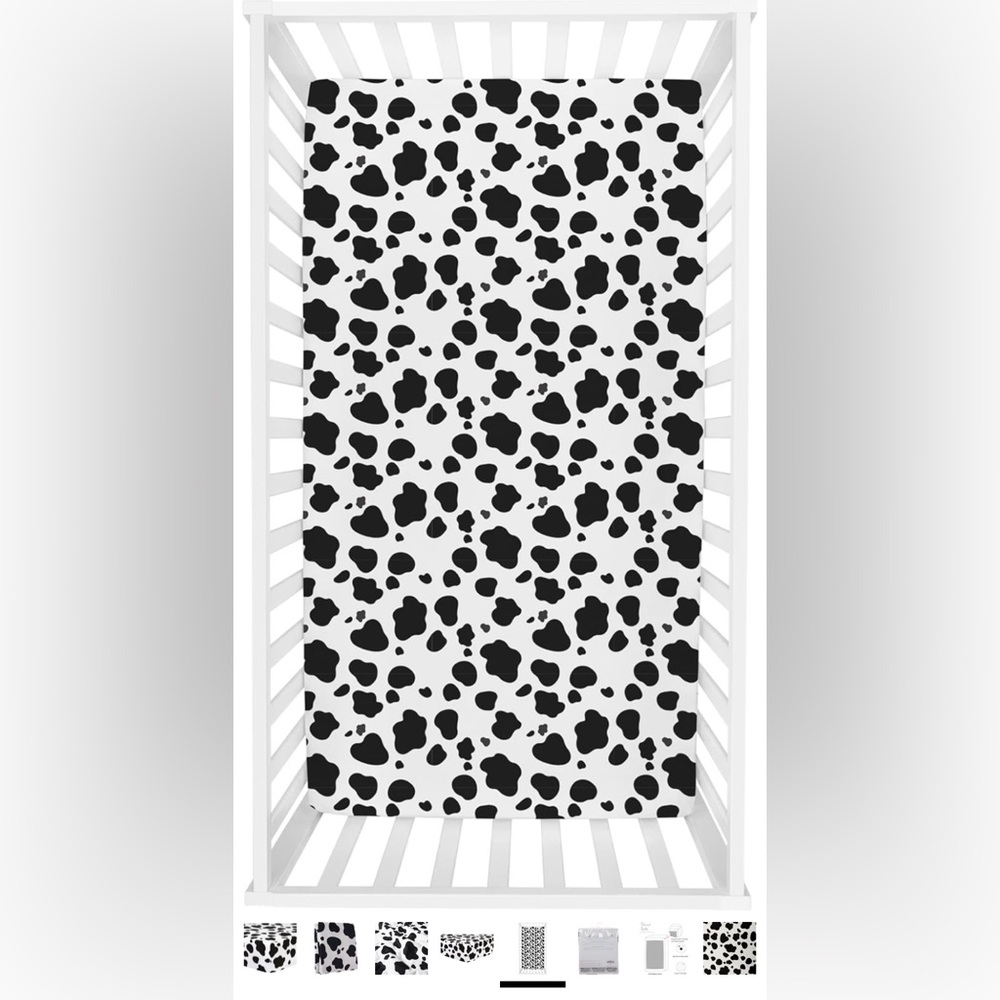 NEW Trend Lab Fitted Crib Sheet- Cow Print